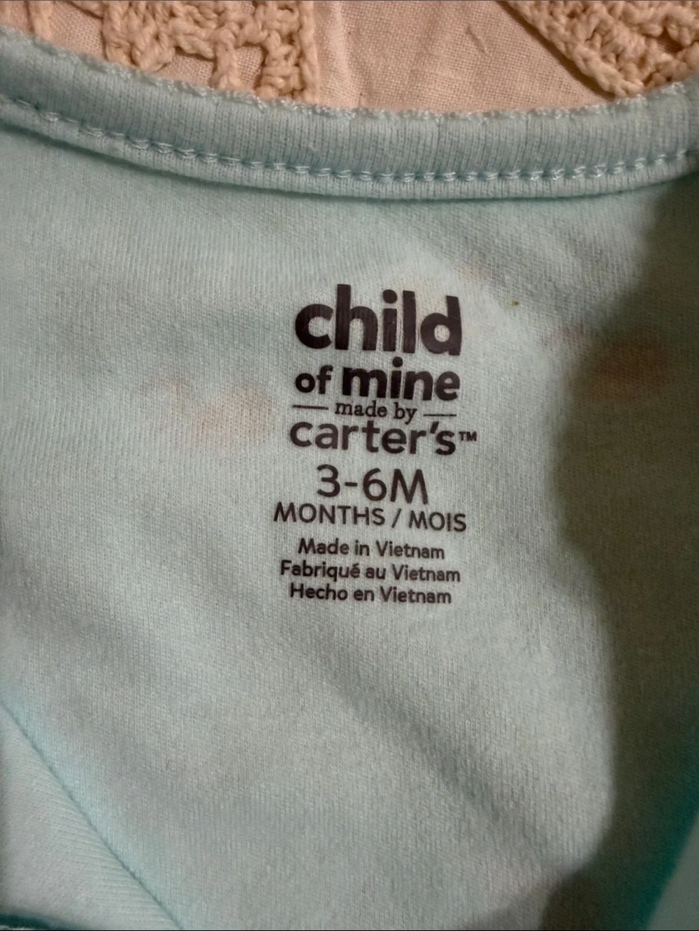 Carter's light blue cloud-print infant sleeper